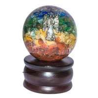 Vente en gros de chips naturelles à sept chakras, orgone de guérison de meilleure qualité, boule de sphère énergétique, mascotte religieuse, direct d'usine