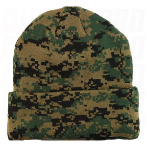 Bonnet unisexe d'hiver chaud en acrylique camouflage, couleur unie, logo brodé personnalisé, style moderne, doux et extensible - Product Image 4