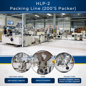 Melhor linha de embalagem para embalagem de cigarros HLP 2 - Máquina HLP 2 embalagens 200 cigarros por minuto com eficiência - Product Image 2