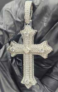 Colgante Cruzado con Incrustaciones de Diamantes, Colgante de Plata 925, Colgante de Hip Hop, Colgante Religioso, Joyería Cristiana, Regalos Bapistam - Product Image 2