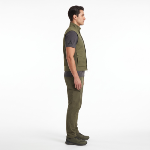 Chaleco de Pesca con Mosca para Hombre, 100% Algodón Twill Premium OEM, Chaleco Utilitario de Malla Arquitectónica Personalizado, Verde Oliva - Product Image 3