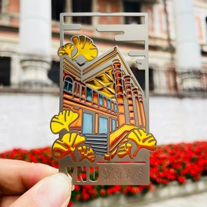 Transparent Color Custom Print Metal Bookmarks Cartoon Cute Brass Promotional Bookmarks logo on Suction Bookmark