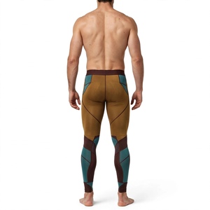 Leggings de compression pleine longueur pour hommes, couleur personnalisée, motif géométrique, en Spandex et Nylon, taille élastique, pour le sport et le fitness - Product Image 2