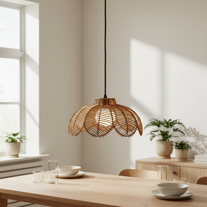 Pantalla de Lámpara Colgante de Mimbre y Ratán, Diseño Europeo Personalizado, Hecha a Mano, Tejida Naturalmente, Proveedor Mayorista de Iluminación - Product Image 1