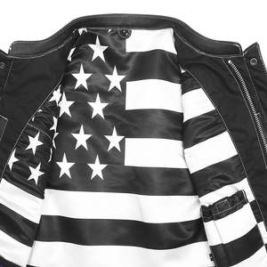 Chaleco de Cuero para Hombre Estilo Club de Caza Old Glory, con Costuras de Diamante SOA, para Motocicleta, con Espacio Oculto para Armas - Product Image 3