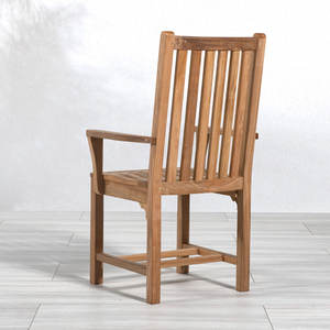 Fauteuil de jardin classique moderne en teck avec lattes verticales pour espace repas extérieur destiné à l'hôtellerie - Product Image 4