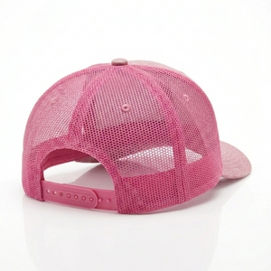 หมวกแก๊ปทรงทรัคเกอร์ปักโลโก้สั่งทำได้ 6 แผง ตาข่ายพรีเมียม แบบ Snapback รับผลิต OEM ODM ขั้นต่ำน้อย สีชมพูเฮเธอร์ - Product Image 3