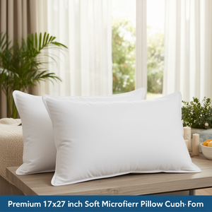 Premium 17x27 Inch Soft Microfiber <b>Pillow</b> Cushion Shredded <b>Memory</b> Foam Filled Customizable Fabric for Home or Hotel Use - Product Image 3