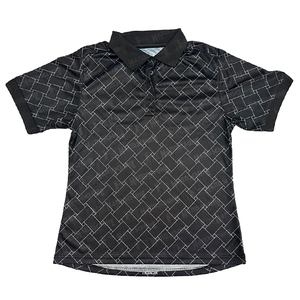 Men's <b>Black</b> Geometric Print Short Sleeve Golf <b>Polo</b> Shirt Knitted Polyester Quick Dry Casual <b>Top</b> with Button Closure Athletic - Product Image 1