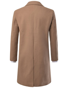 Abrigos de lana para hombre, última moda, precio al por mayor, tela transpirable ecológica, cierre de botones de alta calidad, cuello vuelto - Product Image 2