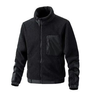 Chaquetas de Forro Polar Duraderas al por Mayor con Logotipo Personalizado para Hombre y Mujer, Parches Reforzados de Nailon en los Codos, Chaquetas de Forro Polar Cálidas con Cuello Alto - Product Image 5