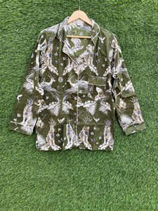 Conjunto de Pijama de Algodón 100% Puro para Mujer, Estampado Floral, Cuello en V, Cierre con Cordón, Transpirable, Largo - Product Image 5