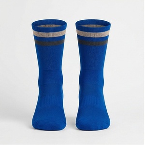 Blue Crew Socks Striped Breathable Athletic Basketball Socks for Adults Regular Fit Knitted Sport Socks - Product Image 1