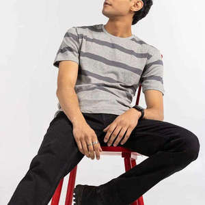 <b>Black</b> Custom <b>Men's</b> T-<b>Shirts</b> Short Sleeve O-Neck Cotton Worsted Fabric <b>Silk</b> Screen Printed Front Logo Formal Style Loose Fit - Product Image 4