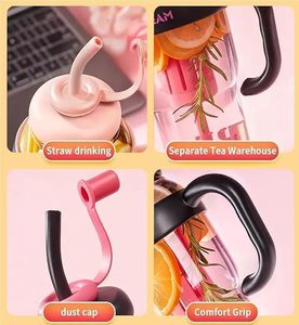 Eco-Friendly Cute Ice Cream Shaped Water <b>Bottle</b> with Handle and Straw for Kids Travel Gifts - Product Image 3