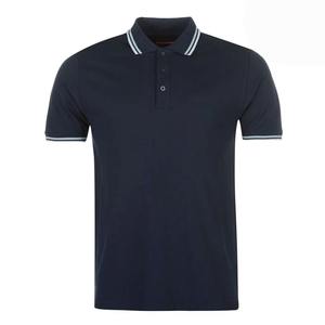 Camiseta de Manga Corta para Hombre RELEVO INDUSTRIES, Color Sólido, 100% Algodón Tejido, Casual, Azul Marino con Ribete Blanco en Cuello y Puños, 220g - Product Image 1