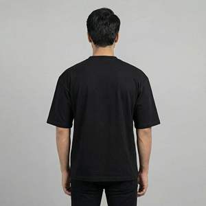 Camiseta de algodón 100% para hombre, holgada, estampada, de alta calidad, gruesa, talla grande, transpirable, de manga corta, cuello redondo, de secado rápido - Product Image 3