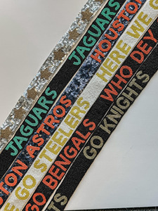 Custom Beaded Bag Strap Texas Rangers Cougs Go Cugs Chattanooga Jenks Trojans Fashion <b>Webbing</b> Colorful Team Logo Design - Product Image 3