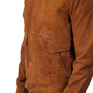 Veste en daim pour homme en cuir véritable, vêtement d'extérieur décontracté, manches longues, col montant, fermeture à boutons, pour un usage quotidien - Product Image 6