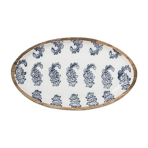 Plateau en bois et en émail blanc, 12 "x 7", offre spéciale - Product Image 1