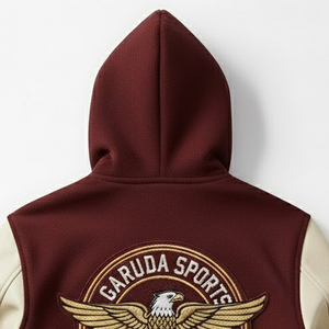 Custom Logo Wool <b>Baseball</b> Hooded Varsity <b>Jacket</b> <b>For</b> <b>Men</b> High Quality Winter Wear <b>Men</b> Hooded Letterman <b>Jackets</b> - Product Image 6