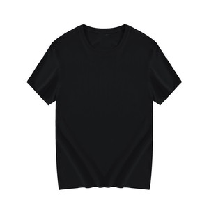 Bangladesh China Factory Price Custom Logo Embroidery CVC plus size round neck solid color texture blank T-shirt - Product Image 6