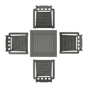Set da Giardino 5 Pezzi Resistente alle Intemperie, Tavolo Quadrato e Sedie per Patio, Set da Pranzo per Esterni in HIPS, Piccolo Set Bistrot - Product Image 1