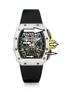 Luxury Men's Stainless Steel <b>Automatic</b> <b>Chronograph</b> Watch With Sapphire Crystal Analog-Digital Dial 43mm Polygon Case Rubber Band - Product Image 1