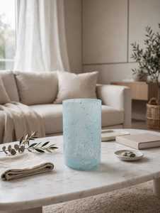 Decorative Eco-friendly Heat Resistant <b>Glass</b> <b>Cylinder</b> Candle Jar Smoky Purple Spray Painted Finish Christmas Home Wedding Decor - Product Image 4