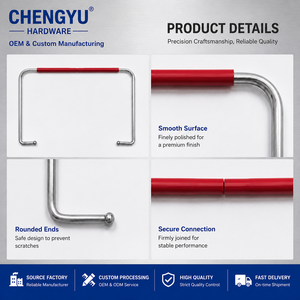 Asa de elevación para cubo de fregona comercial con cubierta de plástico roja para carros de limpieza y cubos de almacenamiento - Product Image 4