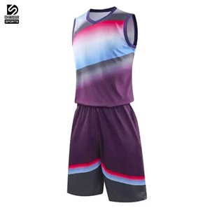 Nouveaux ensembles d'uniformes de basketball par sublimation, service OEM, vêtements de sport, ensemble maillot et short de basketball pour l'entraînement, 100% polyester - Product Image 2