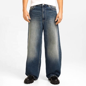 Jeans Casuales de Algodón, Estilo Urbano, Unisex, Extra Holgados, Rectos, Azules, de Pierna Ancha - Product Image 4