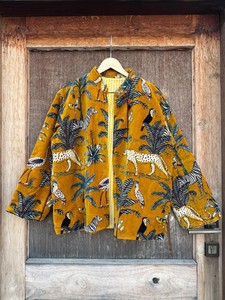 Handmade Velvet Printed Autumn Reversible Eco-Friendly Indian Women Regular Length Coat - Product Image 5