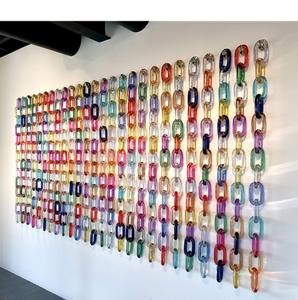 Grande chaîne de maillons en résine, style vintage, mélange de couleurs, toutes couleurs disponibles, maillons ronds et épais en résine acrylique, art mural - Product Image 1