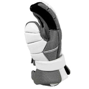 Gants de hockey sur glace à doigts entiers, gris et blanc, en polyester, fermeture auto-agrippante, unisexe, toutes saisons, gants de sport 2027 - Product Image 2