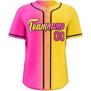 Service OEM, maillot de baseball en tissu mesh respirant de haute qualité, personnalisé, pour hommes, manches courtes, impression sublimée, boutons - Product Image 1