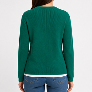 Cárdigan de Mujer con Cuello Redondo, Manga Larga, Botones al Frente, Estilo Casual para Invierno |   Fabricante OEM ODM de Bangladesh - Product Image 3