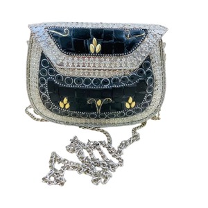 Sac à main pochette en métal mosaïque pour femme, idéal pour les soirées et les mariages, disponible à prix abordable. - Product Image 5
