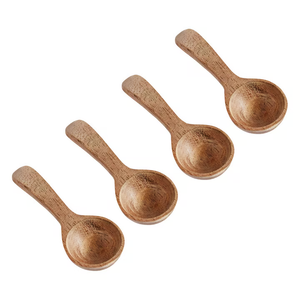 Cuillère doseuse ronde en bois avec trou de suspension – Meilleur prix - Product Image 1