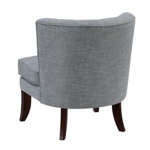 Poltrona Moderna Grigio Scuro con Rivestimento Trapuntato a Bottoni e Gambe in Legno Massello, Arredamento Classico per Soggiorno, 1 Pezzo - Product Image 6