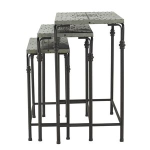 Set di 3 tavolini impilabili Gilbert in metallo per piante - Misure L24x14x26 M21.5x11.5x23 S19x9x20 - Product Image 4