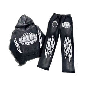 Conjunto de Sudadera con Capucha y Pantalones Deportivos Clásicos Personalizables con Logotipo, Estilo Urbano, Suaves, con Interior Cepillado - Product Image 1