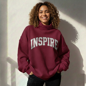 Customized Embroidered Casual Heavyweight Winter Fleece Reversible Crew Neck Front Pullover Oversized Sweatshirt Badge <b>Sequined</b> - Product Image 1