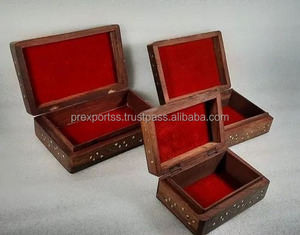 Handcrafted Wooden Jewelry <b>Box</b> Rectangular Vintage Carved <b>Keepsake</b> Storage Velvet Lining Buckle Closure for Gifts Accessories - Product Image 2