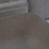 Boîte d'emballage en pulpe de papier biodégradable et écologique, personnalisée, avec couvercle et base en pulpe moulée pressée à sec