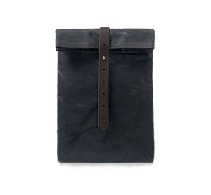 Sac isotherme portable et durable en cuir et toile avec fermeture éclair, imperméable et réutilisable pour repas LCLB-0040 - Product Image 4