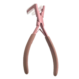 Pince à cheveux en acier inoxydable rose clair avec mâchoires en silicone souple, poignées matifiées, pince de scellage - Product Image 1