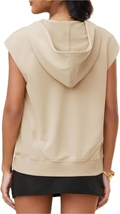 Débardeur à manches courtes à capuche pour homme, couleur unie, jersey 100% coton, anti-rides, séchage rapide, streetwear, toutes saisons - Product Image 2