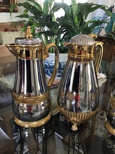 Premium beverage dispenser geometric <b>Arabic</b> pattern gold coffee pot elegant serving <b>set</b> Ramadan decor luxury <b>tea</b> flask - Product Image 5
