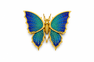 Broche de Mariposa Chapado en Oro con Cristales Azules, Pin de Moda para Mujer, Joyería, Accesorio para Fiesta - Product Image 2